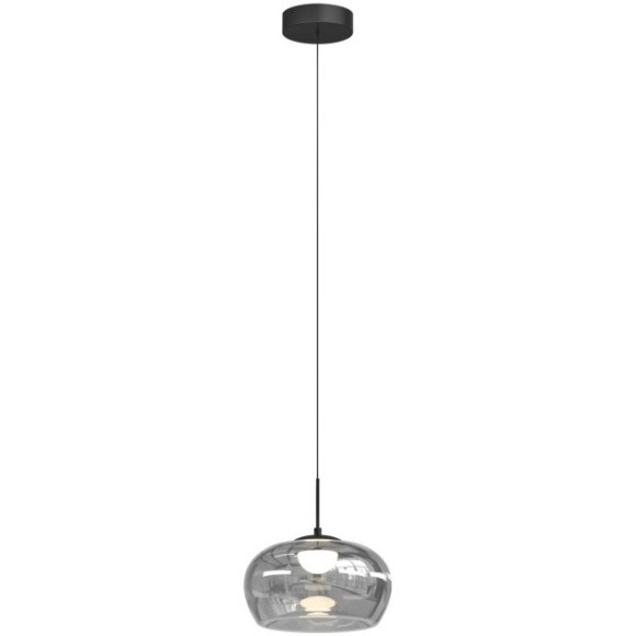 Denkirs FLOA DK6742-BK+SM Светильник подвесной 16 Вт, 467Лм, 120°, CRI90, 3000К, IP20, 1500 x 280 мм, плафон дымчатое стекло, основание металл матово черного цвета