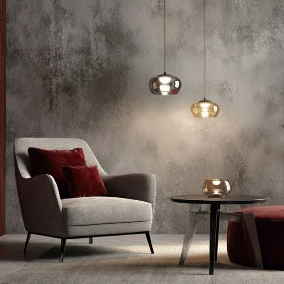 Denkirs FLOA DK6742-BK+SM Светильник подвесной 16 Вт, 467Лм, 120°, CRI90, 3000К, IP20, 1500 x 280 мм, плафон дымчатое стекло, основание металл матово черного цвета