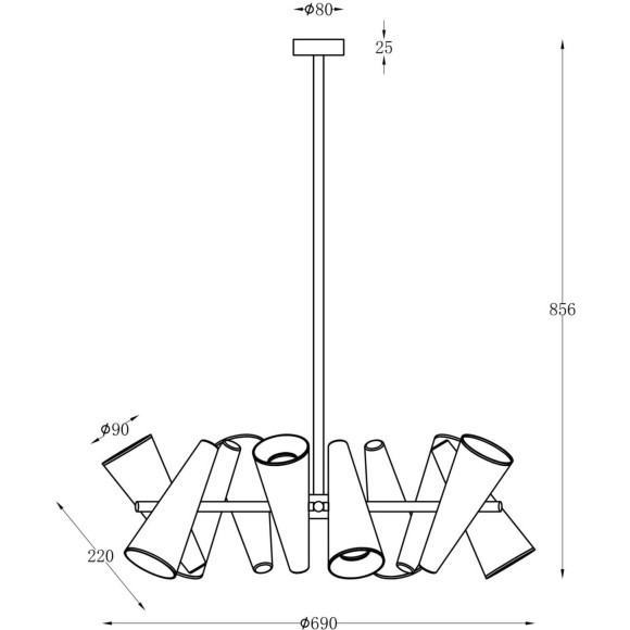Люстра потолочная Maytoni MOD095PL-10BS Giro под лампы 10xGU10 50W Люстра потолочная Maytoni MOD095PL-10BS Giro под лампы 10xGU10 50W