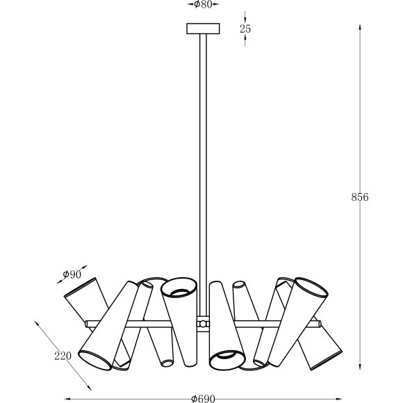 Люстра потолочная Maytoni MOD095PL-10BS Giro под лампы 10xGU10 50W Люстра потолочная Maytoni MOD095PL-10BS Giro под лампы 10xGU10 50W