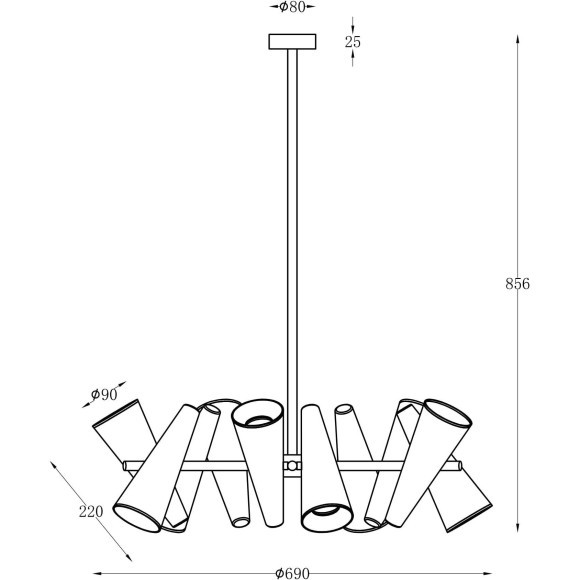 Люстра потолочная Maytoni MOD095PL-10BS Giro под лампы 10xGU10 50W Люстра потолочная Maytoni MOD095PL-10BS Giro под лампы 10xGU10 50W