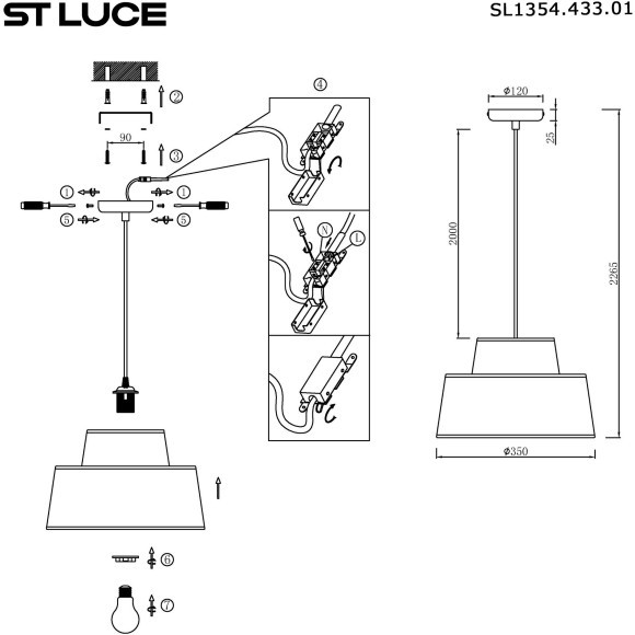 SL1354.433.01 Светильник подвесной ST-Luce Черный/Хаки E27 1*40W JACKIE