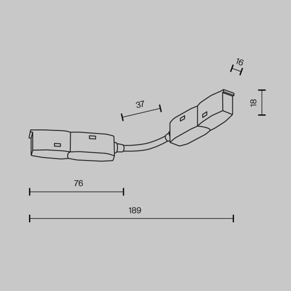 Коннектор питания шарнирный для шинопроводов Maytoni Exility TRA034CS-B