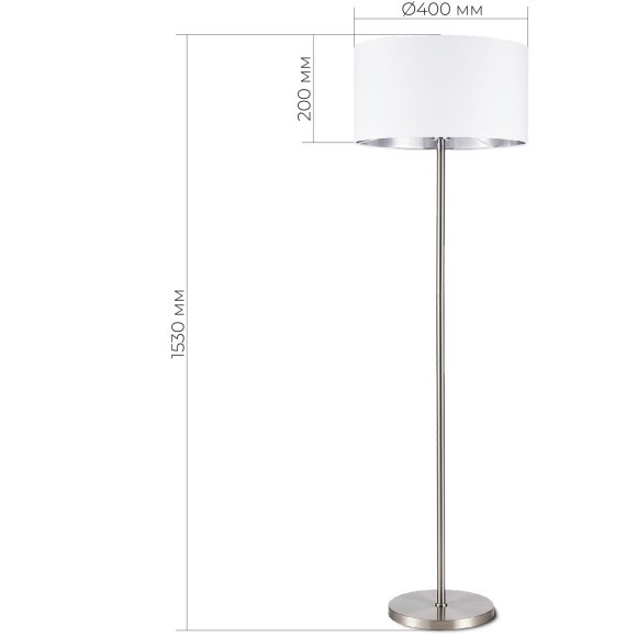 SLE300555-01 Светильник напольный Никель/Белый, Серебристый E27 1*40W BRESCIA