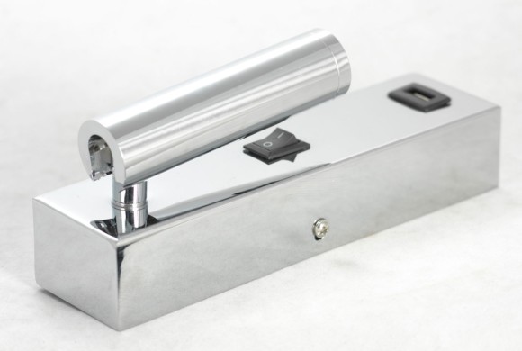 LSP-8241 Lussole COZY Хромированное настенное бра, встроенный LED 4 Вт, 3000 К, 200 Лм, USB, выключатель