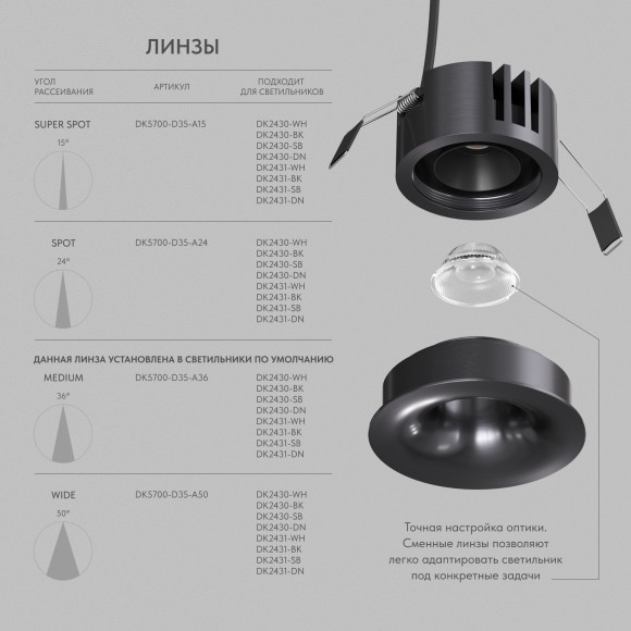 Встраиваемый светодиодный светильник Denkirs SHINE GLOW DK2430-DN 15Вт 3000/4000K IP20 темный никель