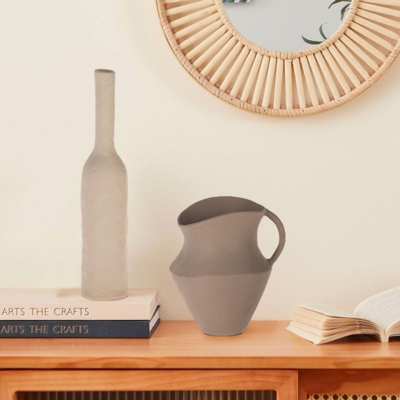 421161 CANTILAN Ваза декоративная H350 Ø70 алюминий кремовый