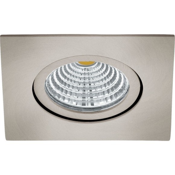 Встраиваемый точечный светильник EGLO SALICETO 98304, встроенный LED 6Вт, 2700К, 450Лм, диммирование TRIAC/MOSFET, матовый никелевый корпус, врезное отверстие 68 мм, глубина встройки 42 мм