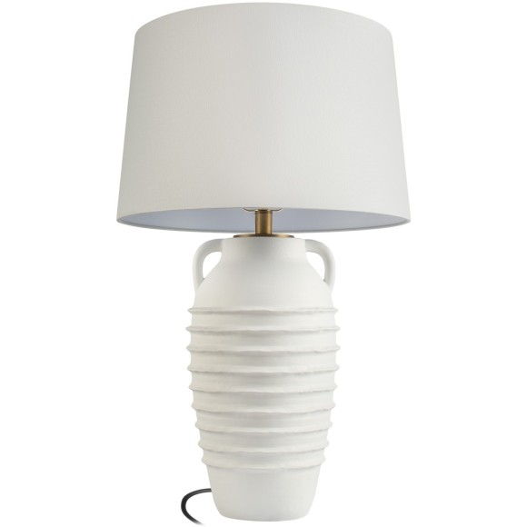 10498T Loft It AMPHORA Настольная лампа E27, 1 × 60 Вт, белое основание из металла и полимерной смолы, белый тканевый абажур