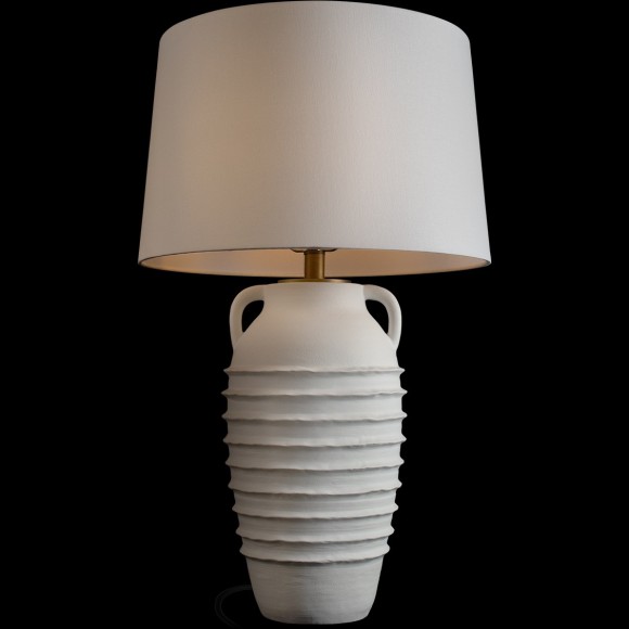 10498T Loft It AMPHORA Настольная лампа E27, 1 × 60 Вт, белое основание из металла и полимерной смолы, белый тканевый абажур