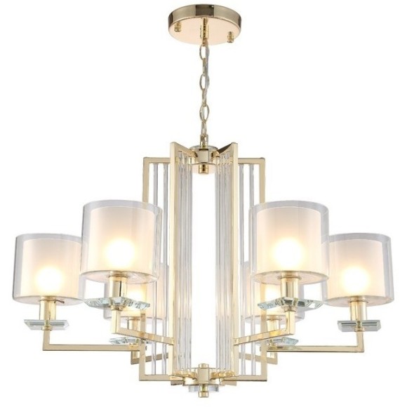 Люстра Crystal Lux NICOLAS SP-PL6 GOLD/WHITE Люстра Crystal Lux NICOLAS SP-PL6 GOLD/WHITE