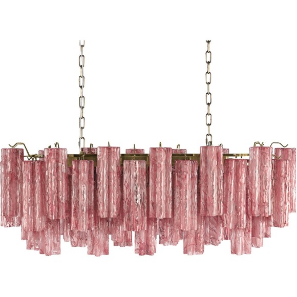 10580/1000R Pink Loft IT MURANO Подвесной светильник с 11 лампами E14, бронзовое металлическое основание, розовые стеклянные плафоны, IP20