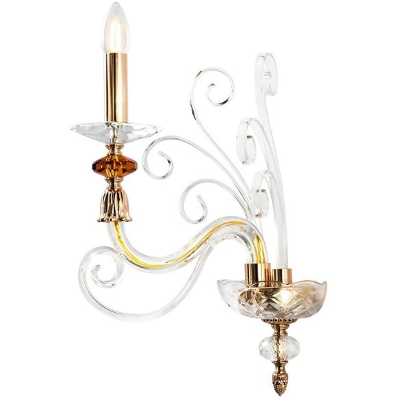 Бра Crystal Lux CATARINA AP1 V2 GOLD/TRANSPARENT-COGNAC Бра Crystal Lux CATARINA AP1 V2 GOLD/TRANSPARENT-COGNAC