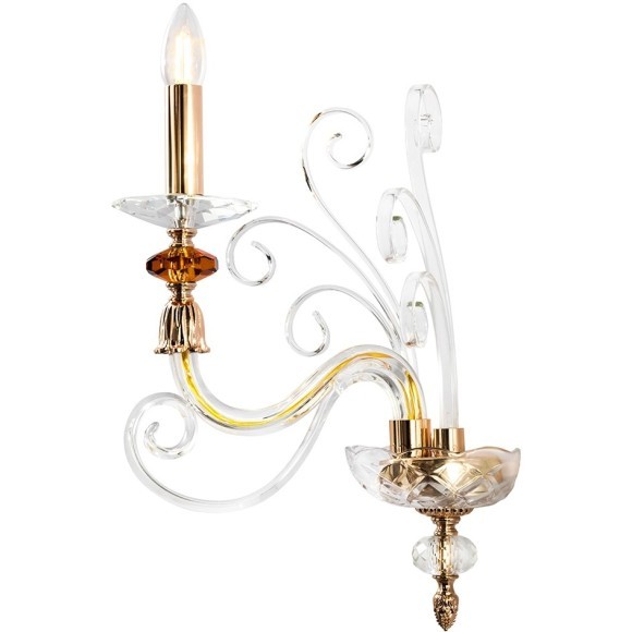 Бра Crystal Lux CATARINA AP1 V2 GOLD/TRANSPARENT-COGNAC Бра Crystal Lux CATARINA AP1 V2 GOLD/TRANSPARENT-COGNAC