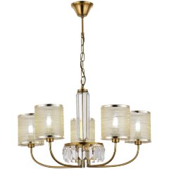 SLE1119-303-05 Светильник подвесной Латунь/Шампань E14 5*40W ELLISSE SLE1119-303-05 Светильник подвесной Латунь/Шампань E14 5*40W ELLISSE