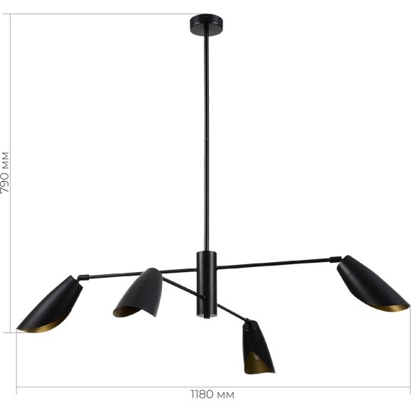 SLE1254-403-04 Светильник подвесной Черный/Черный E14 4*60W ALTON SLE1254-403-04 Светильник подвесной Черный/Черный E14 4*60W ALTON