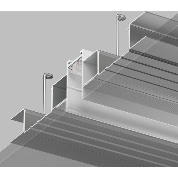 Магнитный шинопровод 2м встраиваемый в ГКЛ 12.5мм Smart 220V Denkirs TR2013-WH