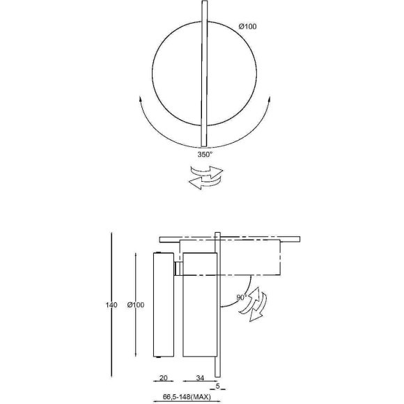 Настенный светильник (бра) Maytoni MOD180WL-L4B3K