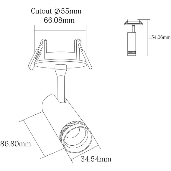 Потолочный встраиваемый спот с резулируемым углом рассеивания света от 15 до 45 градусов Favourite 4790-1U
