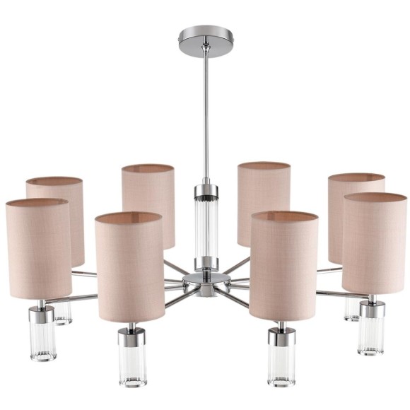 6585/8 MODERNI LN24 хром/бежевый, металл/текстиль, стекло Люстра подвесная E14 8*40W 220V ARNIKA 6585/8 MODERNI LN24 хром/бежевый, металл/текстиль, стекло Люстра подвесная E14 8*40W 220V ARNIKA