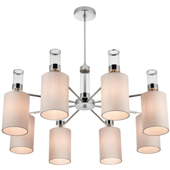 6585/8 MODERNI LN24 хром/бежевый, металл/текстиль, стекло Люстра подвесная E14 8*40W 220V ARNIKA 6585/8 MODERNI LN24 хром/бежевый, металл/текстиль, стекло Люстра подвесная E14 8*40W 220V ARNIKA
