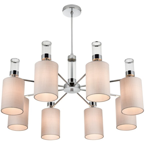 6585/8 MODERNI LN24 хром/бежевый, металл/текстиль, стекло Люстра подвесная E14 8*40W 220V ARNIKA 6585/8 MODERNI LN24 хром/бежевый, металл/текстиль, стекло Люстра подвесная E14 8*40W 220V ARNIKA