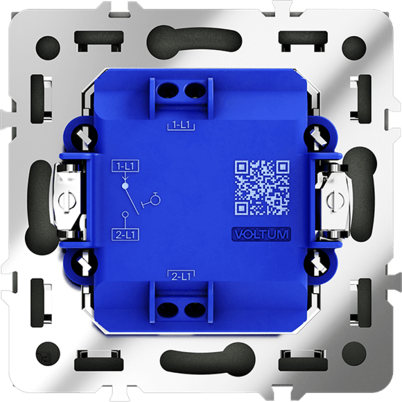 Выключатель с самовозвратом встраиваемый VOLTUM S70 одноклавишный 10А, (черный матовый)