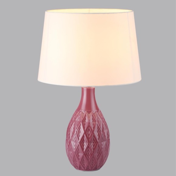 8137/1T MODERNI LN25 красный/белый, керамика/текстиль Настольная лампа Е27 1*60W 220V YARA