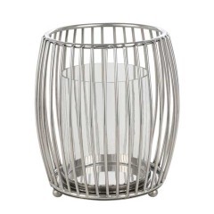 422007 RUMOI B225 Подсвечник настольный L205, сталь, стекло, хром Модерн