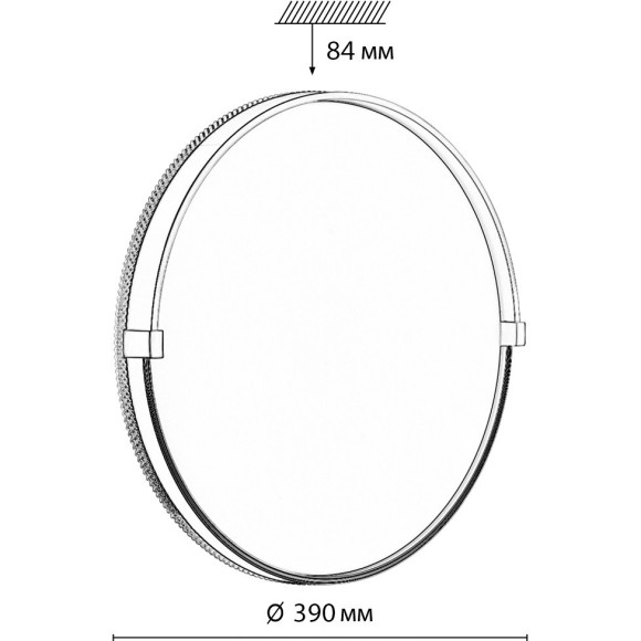 Светильник LED 48Вт 4000К D390 IP43 Sonex OLIDI BLACK 7647/DL Светильник LED 48Вт 4000К D390 IP43 Sonex OLIDI BLACK 7647/DL