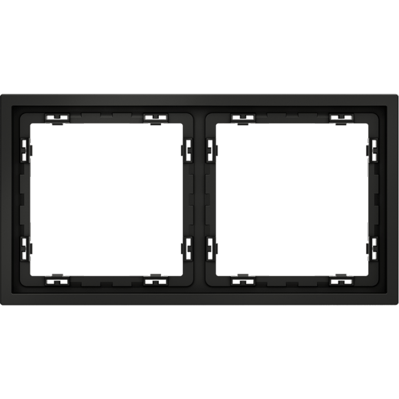 Рамка пластиковая VOLTUM S70 на 2 поста, (черный матовый)