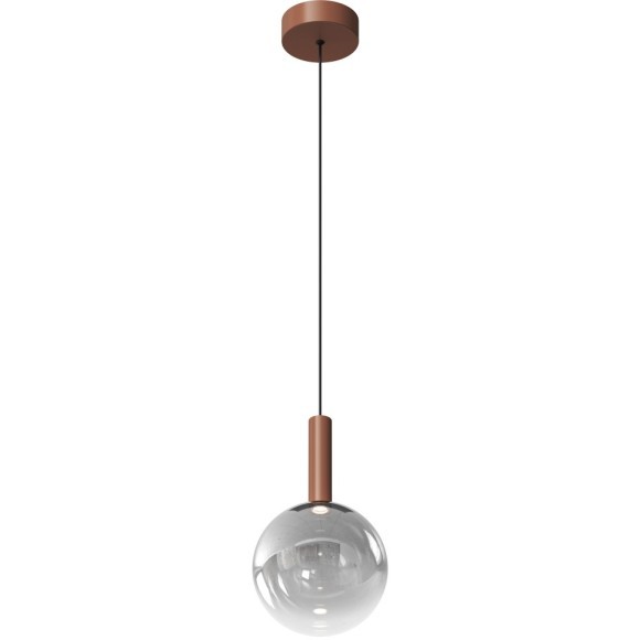 Denkirs BUBBLES DK6531-CO Светильник подвесной светодиодный, 4 Вт, 320Лм, CRI90, 3000К, IP20, 1500 x 200 мм, плафоны дымчатое стекло, основание металл медного цвета