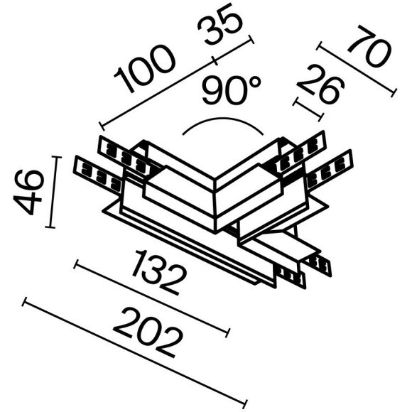Т-образный соединитель внешний для шинопроводов в ГКЛ 12.5мм Maytoni Exility TRA034CT-42.12W