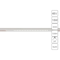 A7287PL-1WH Трековый магнитный светодиодный светильник Arte Lamp Optima CRI90+ 3000К 1250Лм 24° 18Вт
