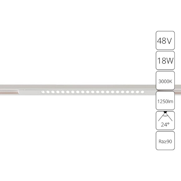 A7287PL-1WH Трековый магнитный светодиодный светильник Arte Lamp Optima CRI90+ 3000К 1250Лм 24° 18Вт