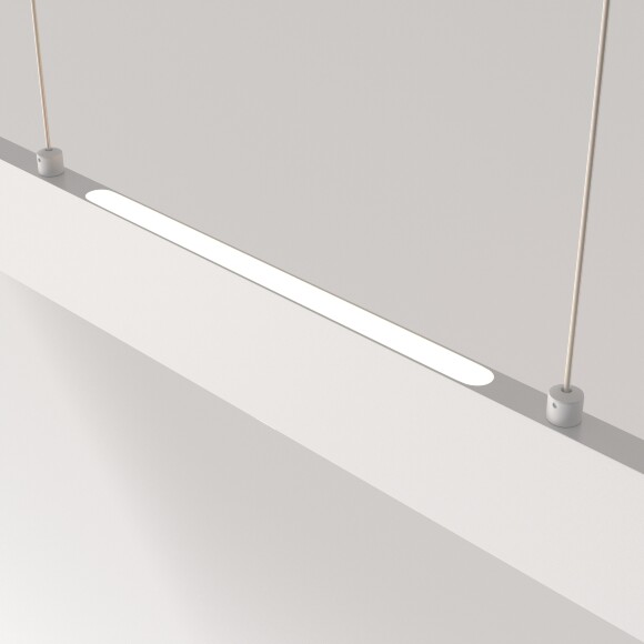 Линейный подвесной светильник Maytoni Step P010PL-L30W4K LED 30Вт 4000K 2200Лм 120° CRI80 белый матовый металлический корпус, макс. высота 1185 мм, двойной свет (вниз основной + вверх)