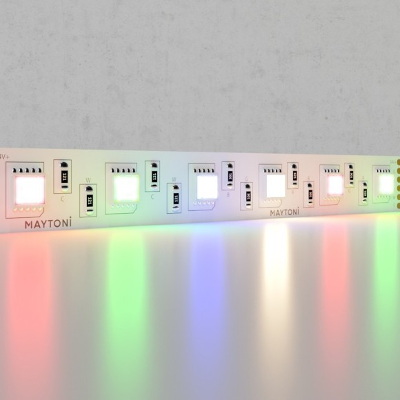 Светодиодная лента 24В 5050 21Вт/м RGB-MIX 5м IP20 Black арт.20039