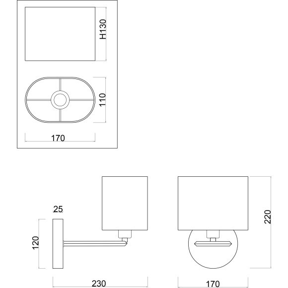 Бра Freya FR5016WL-01CH Elin под лампу 1xE14 40W