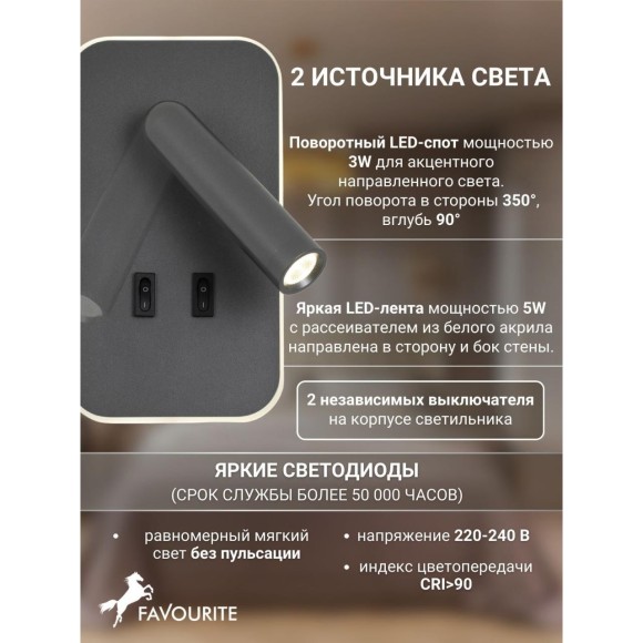 Спот Bedside 4499-2W Спот Bedside 4499-2W