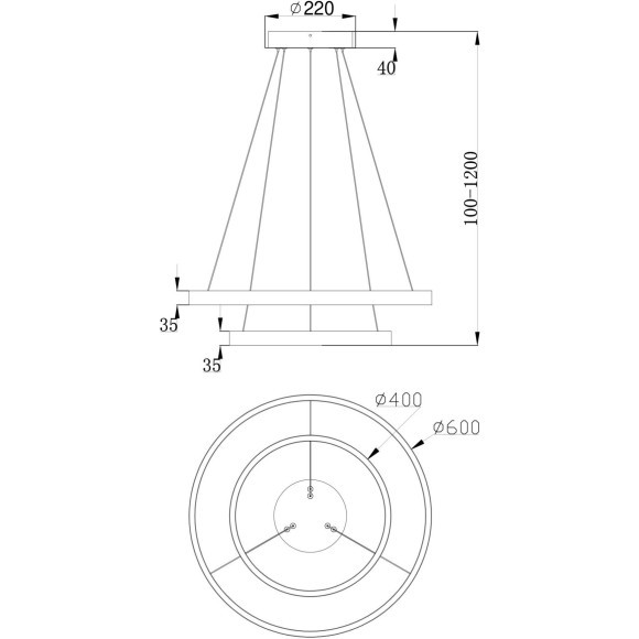 Подвесной светильник кольцом Maytoni MOD058PL-L55W4K Rim светодиодный 2xLED 61W Подвесной светильник кольцом Maytoni MOD058PL-L55W4K Rim светодиодный 2xLED 61W