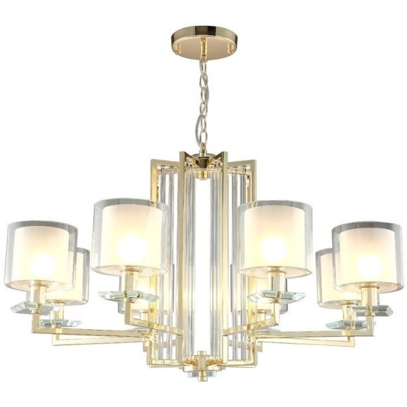 Люстра Crystal Lux NICOLAS SP-PL8 GOLD/WHITE Люстра Crystal Lux NICOLAS SP-PL8 GOLD/WHITE