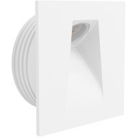 99643 Светодиодный встраиваемый светильник для лестниц MECINOS, LED 1x2W, 90lm, L80, B80, H3, сталь, белый