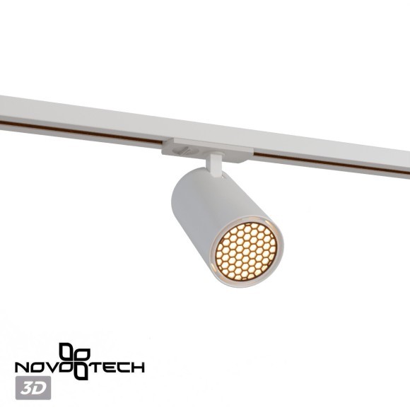 Novotech SELENE 359918 Современный трековый поворотный LED-светильник-спот направленного света для однофазной двухжильной системы BASE, 20Вт, 1400Лм, 4000К, угол 36°, CRI90, UGR19, 220В, IP20, белый алюминий, длина 137,5 мм, ширина 65 мм, высота 99 мм Novotech SELENE 359918 Современный трековый поворотный LED-светильник-спот направленного света для однофазной двухжильной системы BASE, 20Вт, 1400Лм, 4000К, угол 36°, CRI90, UGR19, 220В, IP20, белый алюминий, длина 137,5 мм, ширина 65 мм, высота 99 мм