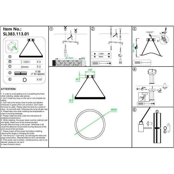 SL383.113.01 Светильник подвесной ST-Luce Хром/Прозрачный LED 1*44W 3000K CHERIO