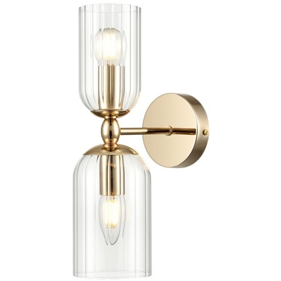 6586/2W MODERNI LN24 золото/прозрачный, металл/стекло Бра E14 2*40W 220V KASSIA