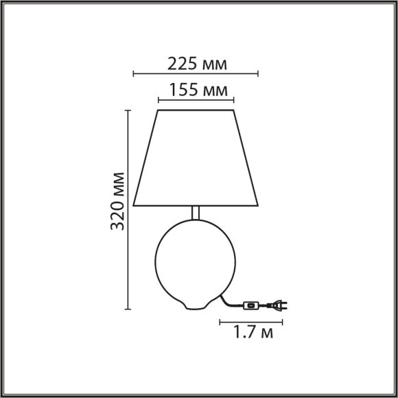 8140/1T MODERNI LN25 бирюзовый/серебро, керамика/текстиль Настольная лампа Е27 1*60W 220V TAPALA