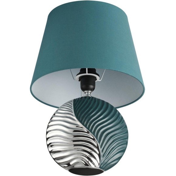 8140/1T MODERNI LN25 бирюзовый/серебро, керамика/текстиль Настольная лампа Е27 1*60W 220V TAPALA
