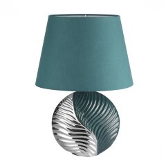 8140/1T MODERNI LN25 бирюзовый/серебро, керамика/текстиль Настольная лампа Е27 1*60W 220V TAPALA 8140/1T MODERNI LN25 бирюзовый/серебро, керамика/текстиль Настольная лампа Е27 1*60W 220V TAPALA