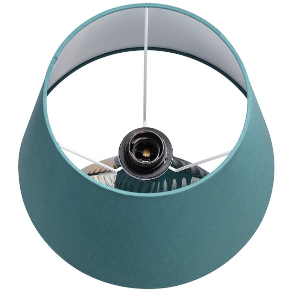 8140/1T MODERNI LN25 бирюзовый/серебро, керамика/текстиль Настольная лампа Е27 1*60W 220V TAPALA