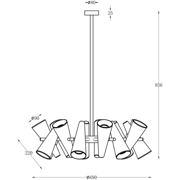 Люстра потолочная Maytoni MOD095PL-14W Giro под лампы 14xGU10 50W
